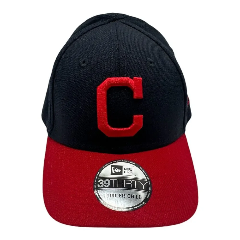 New Era 39Thirty Cleveland Indians Toddler Child‎ Hat Cap Navy Blue Red MLB
